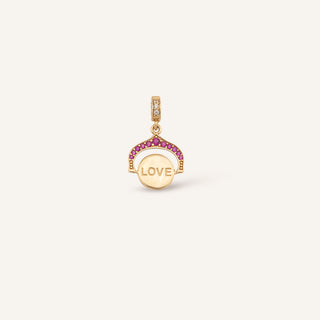 Purple Written Love Klips Charm | 14 Ayar Altın