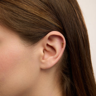 Rebecca Yıldız Figürlü Taşsız Kulak Piercing | 14 Ayar Altın
