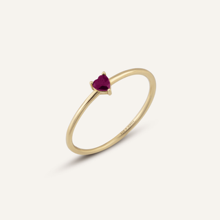 Subtle Plum Love Yüzük | 14 Ayar Altın