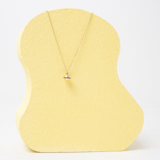 Satürn Taşlı Çocuk Kolye | 14 Ayar Altın