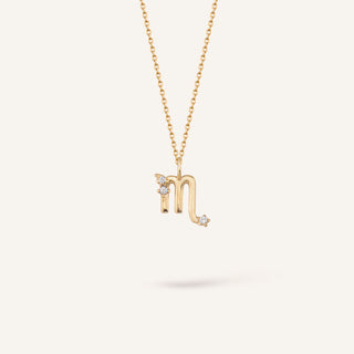 Scorpio - Akrep Burcu Kolye | 14 Ayar Altın