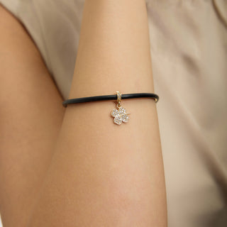 Shiny Lucky Clover Klips Charm | 14 Ayar Altın