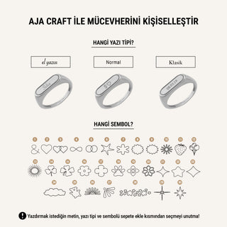 White Signet Yüzük | 14 Ayar Altın