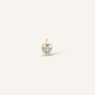 Sleek Heart Charm | 14 Ayar Altın