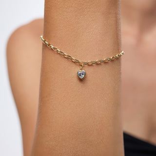 Sleek Heart Charm | 14 Ayar Altın