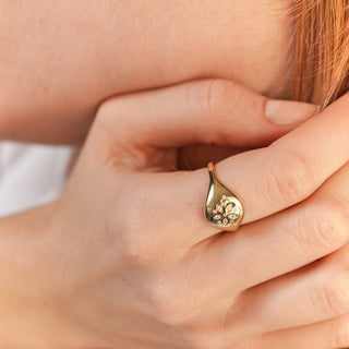 Snowflake Dome Yüzük | 14 Ayar Altın