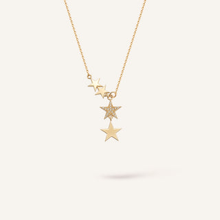 Stellar Cascade Kolye | 14 Ayar Altın