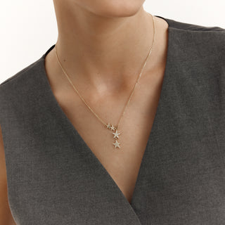 Stellar Cascade Kolye | 14 Ayar Altın