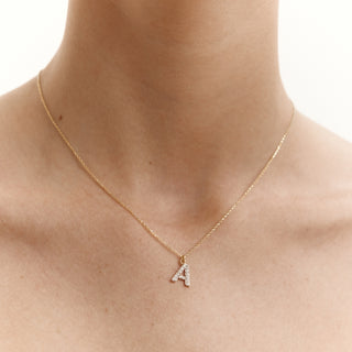 Stone Letter Kolye | 14 Ayar Altın