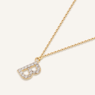 Stone Letter Kolye | 14 Ayar Altın