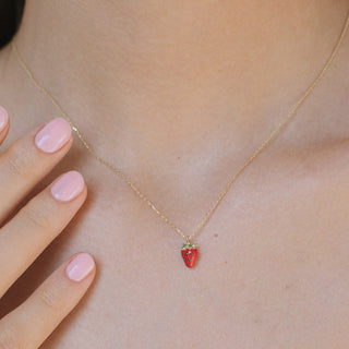 Strawberry Queen Kolye | 14 Ayar Altın