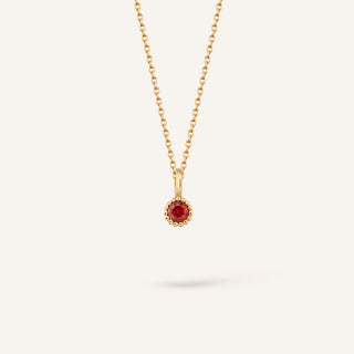 Temmuz Doğum Taşı Kolye | 14 Ayar Altın