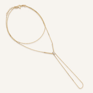 AJA Vera V Şekilli Baget Taşlı Şahmeran | 14 Ayar Altın