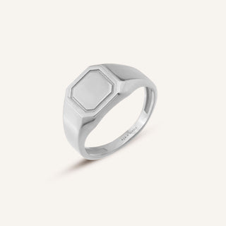 White Circle Yüzük | 14 Ayar Altın