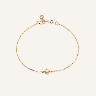 White Skyshine Bileklik | 14 Ayar Altın