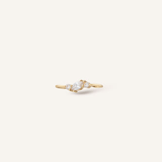 White Topaz Charm | 14 Ayar Altın