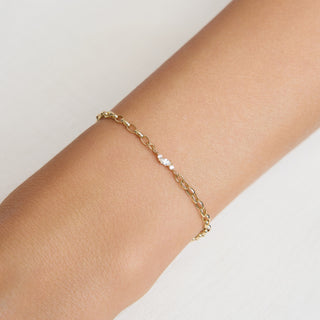 White Topaz Charm | 14 Ayar Altın