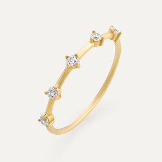 Five Stone Yüzük | 14 Ayar Altın