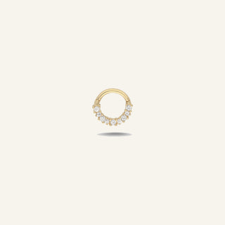 Alterna Sıralı Taşlı Altın Halka Helix Piercing 6 MM