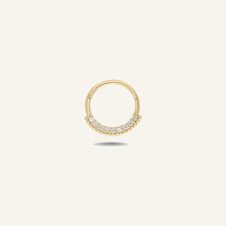 Beaded Arc Boncuk Detaylı Yarım Tur Taşlı Altın Halka Helix Piercing 10 MM