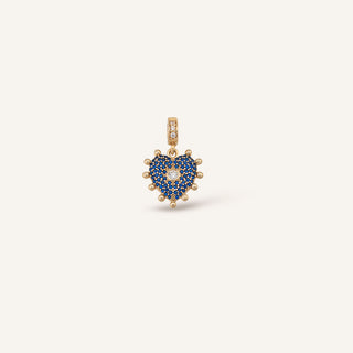 Beaded Hearth Klips Charm | 14 Ayar Altın