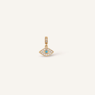 Blue Eye Klips Charm | 14 Ayar Altın