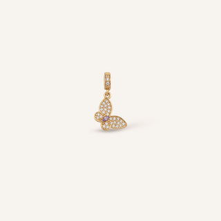 Butterfly Glow Klips Charm | 14 Ayar Altın