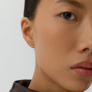 Clovia Kombin Pimli Altın Küpe