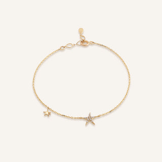 Corina Yıldız Figürlü Çok Taşlı Altın Bileklik