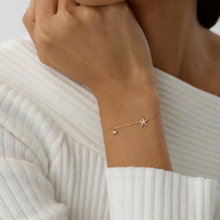 Corina Yıldız Figürlü Çok Taşlı Altın Bileklik