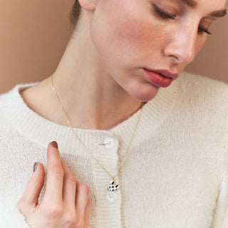 Damalı Kalp Kolye | 14 Ayar Altın