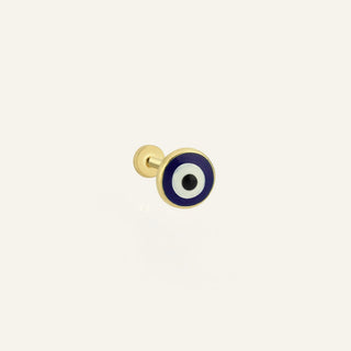 Evil Eye Nazar Boncuğu Mineli Altın Kulak Piercing