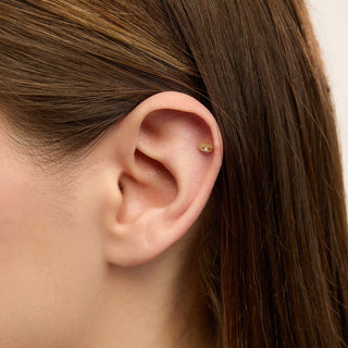 Vision Göz Figürlü Eyebrow Piercing | 14 Ayar Altın