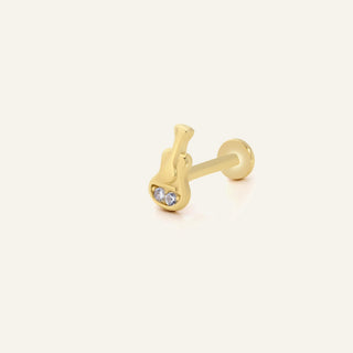 Guitar Taşlı Altın Kulak Piercing