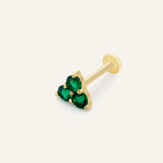 Felorani Green Kulak Piercing | 14 Ayar Altın