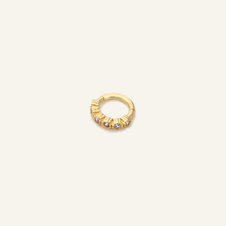 Frame Glow Çerçeve Detaylı Taşlı Altın Halka Helix Piercing 6 MM