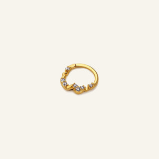 Glimmer Taşlı Altın Halka Helix Piercing