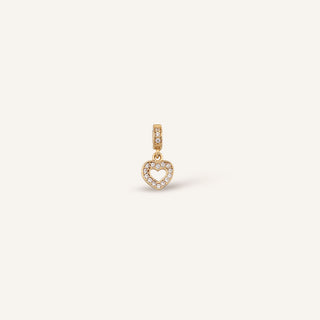 Glow Halo Hearth Klips Charm | 14 Ayar Altın