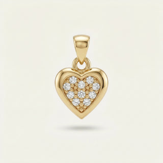 Heart Frame Kalp Figürlü Taşlı Altın Kolye Ucu