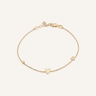 Heartstring Kalp Figürlü Altın Bileklik