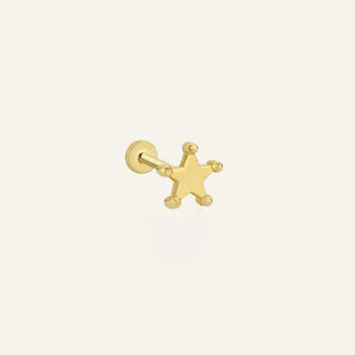 Ivren Yıldız Figürlü Altın Kulak Piercing