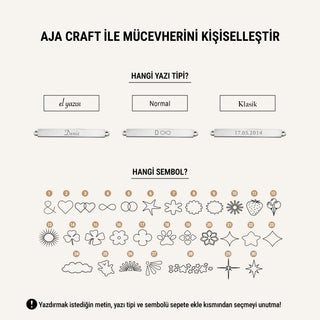 White Node Kişiselleştirilebilir Craft Altın Bileklik