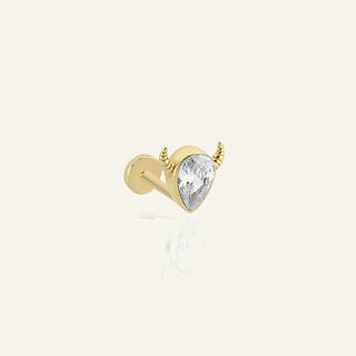 Lesovira White Kulak Piercing | 14 Ayar Altın