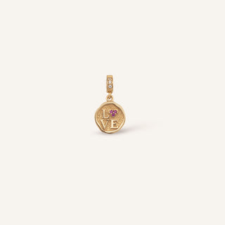 Love Medallion Klips Charm | 14 Ayar Altın