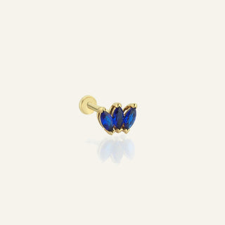 Lumerati Blue Kulak Piercing | 14 Ayar Altın