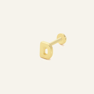 Lettera D Harf Kulak Piercing | 14 Ayar Altın