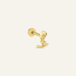 Cartoon Duck Figürlü Altın Kulak Piercing