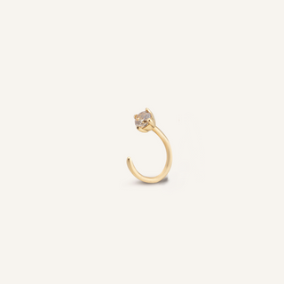 Morine Taşlı Tek Altın Küpe