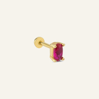 Navoseri Red Kulak Piercing | 14 Ayar Altın