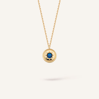 Nebula Safir Mavisi Taşlı Altın Kolye
